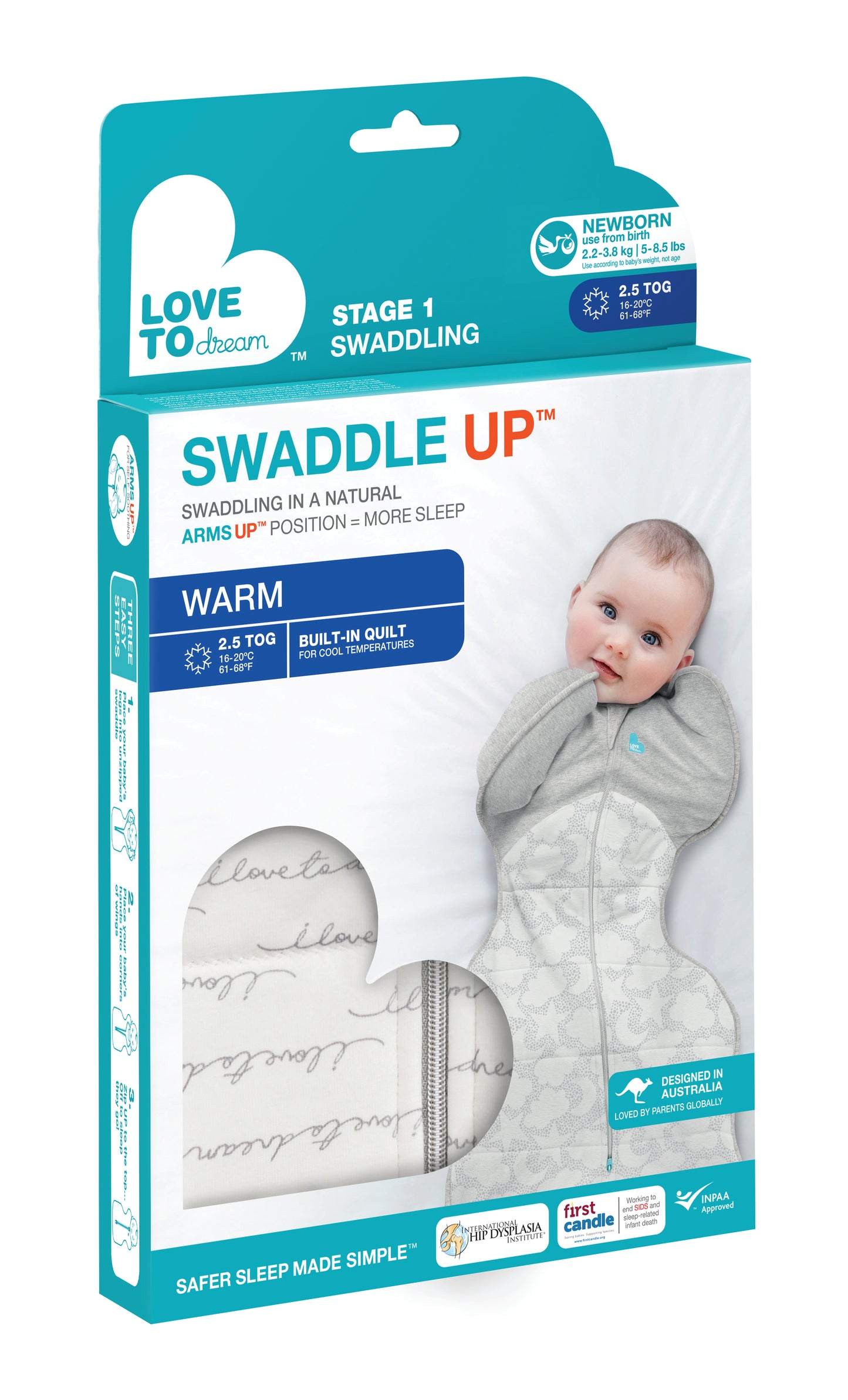 SWADDLE UP WARM 2.5 TOG WHITE DREAMER (CS) Love To Dream South Africa
