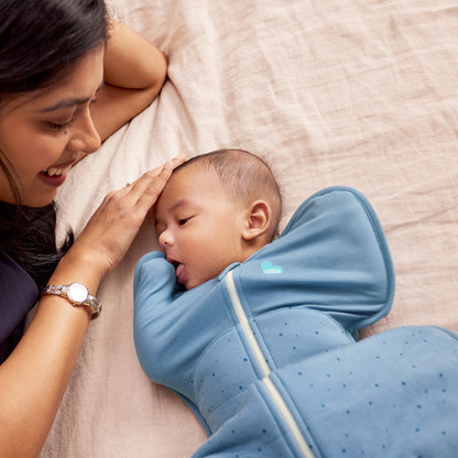 SWADDLE UP WARM 2.5 TOG SMALL - BLUE (STORM BLUE PEBBLES) (3.5-6KG)