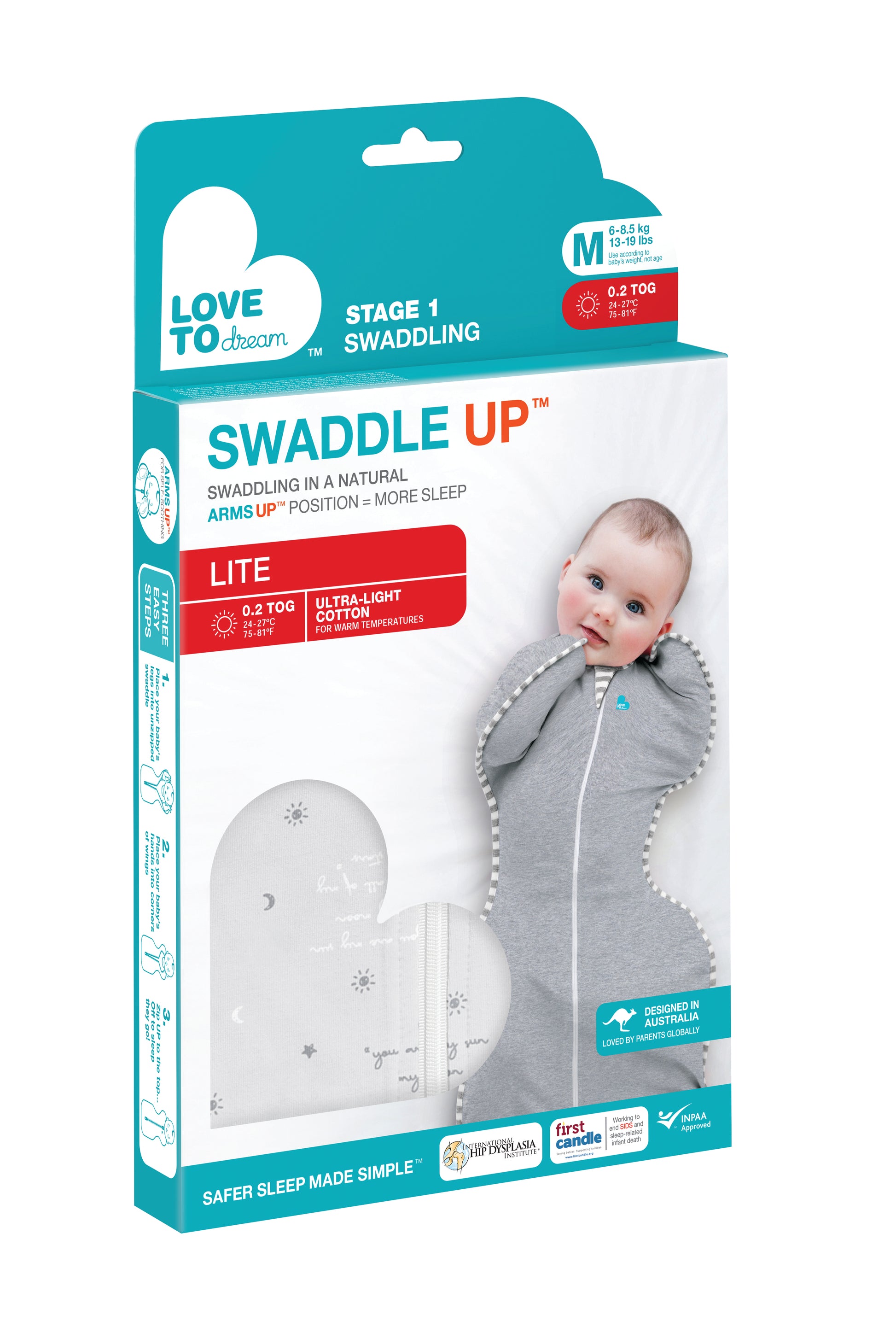 SWADDLE UP LITE 0.2 TOG YOU ARE MY GREY Love To Dream South Africa
