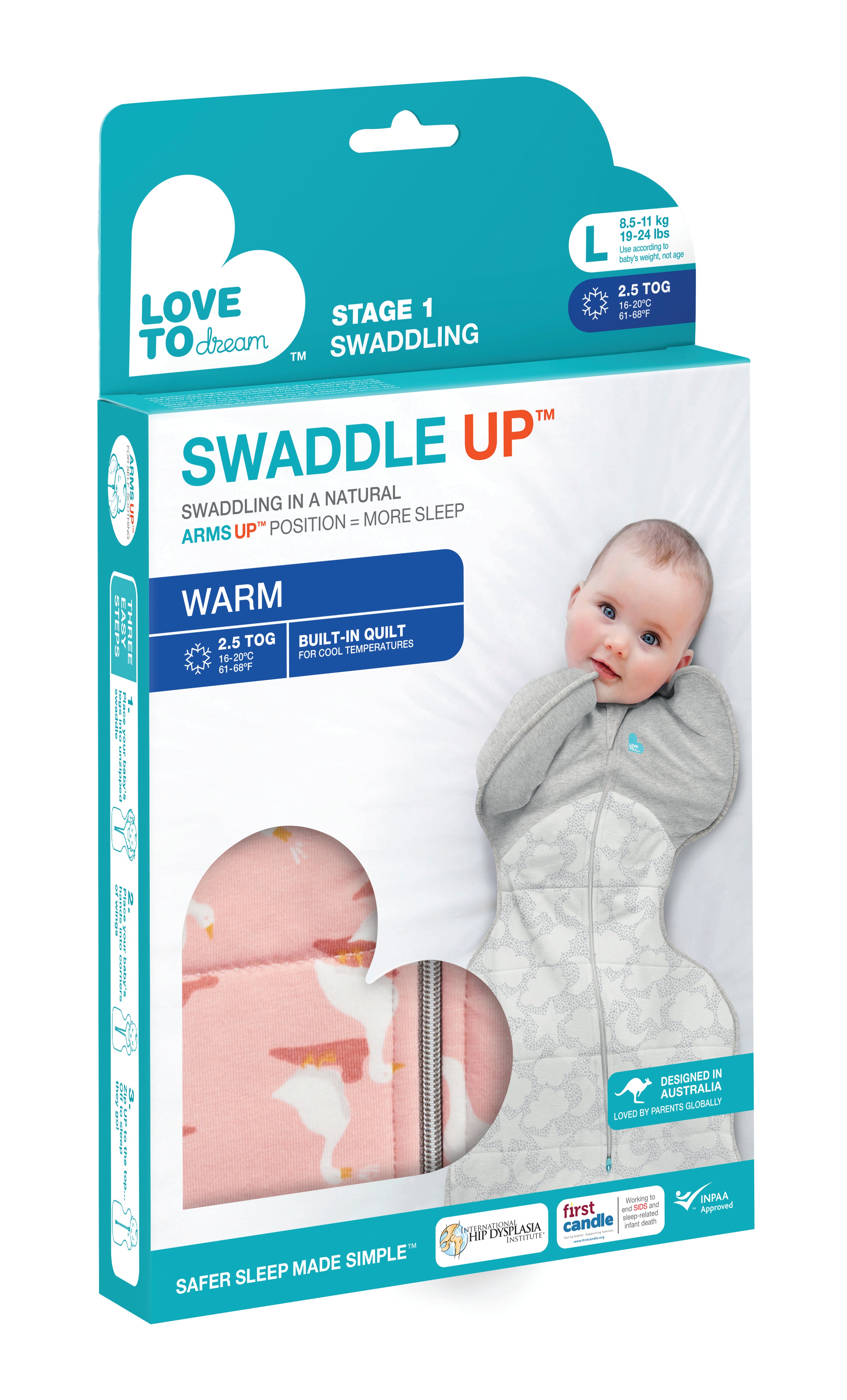 SWADDLE UP WARM 2.5 TOG SILLY GOOSE PINK Love To Dream. Love To Dream South Africa
